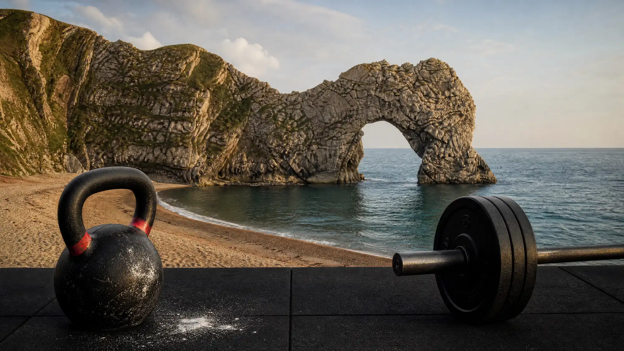 Durdle Door ist ein 200 Fuß hoher natürlicher Kalksteinbogen in Dorset. Sie gelangen über 143 Klippenstufen zum Strand oder genießen den Blick vom Küstenweg.