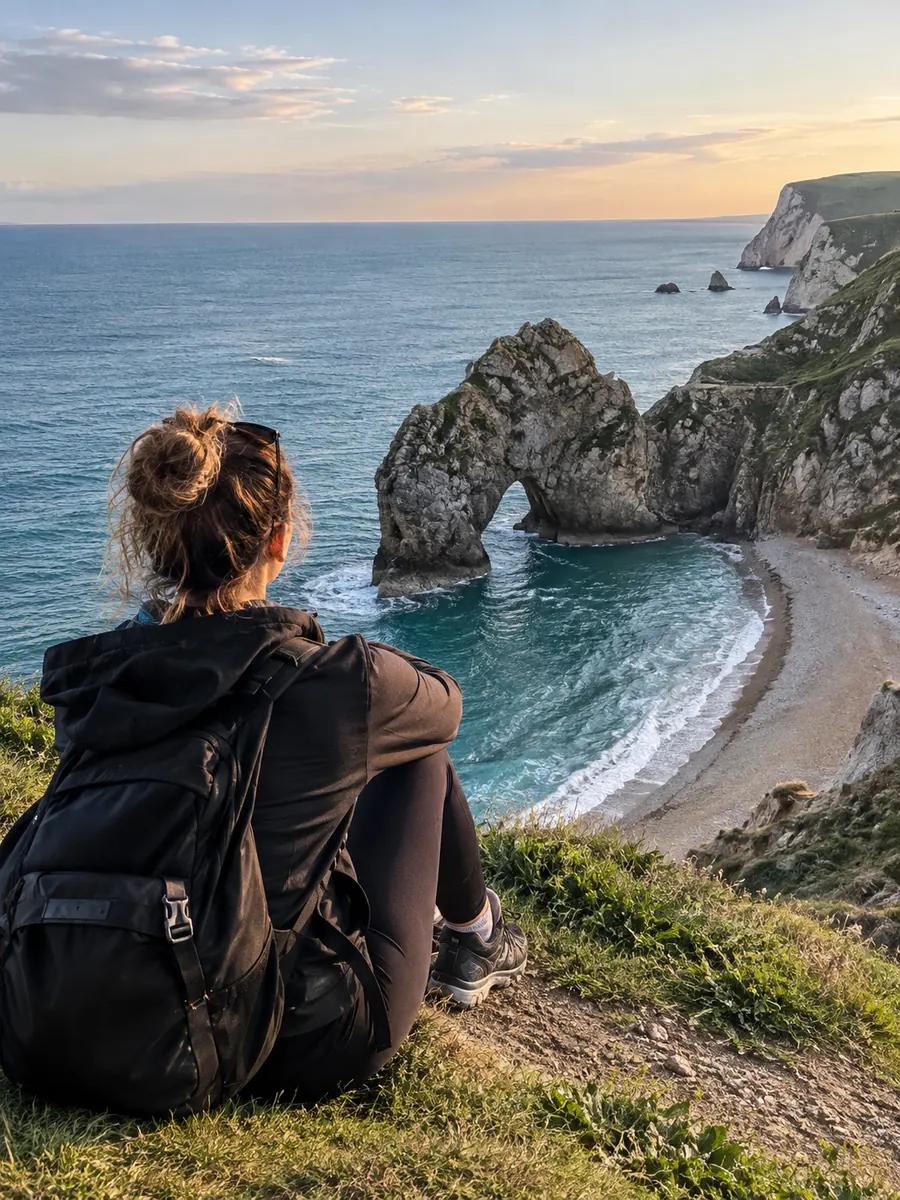Blick auf Durdle Door und die Jurassic Coast